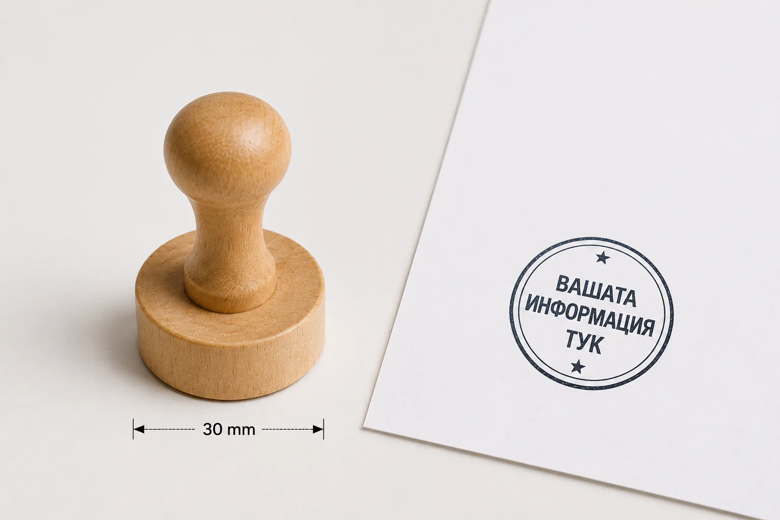 Дървен печат R 30 (D 30mm)